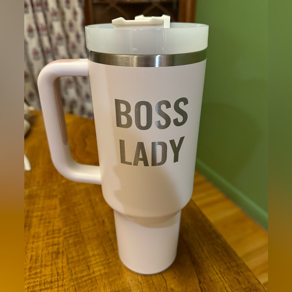 Custom Boss Lady pink 40 oz Stanley cup